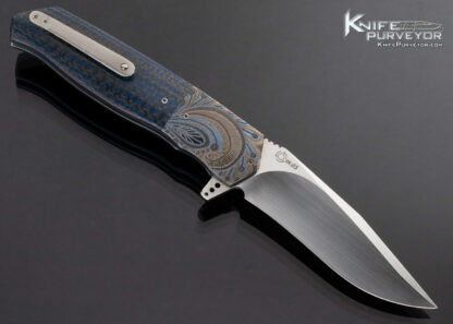 Andre-Thorburn-Custom-Knife-L36-M-Engraved-Zirconium-Bolster-and-Blue-Carbon-Fiber-Linerlock-Flipper-16596
