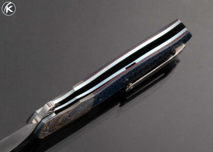 Andre-Thorburn-Custom-Knife-L36-M-Engraved-Zirconium-Bolster-and-Blue-Carbon-Fiber-Linerlock-Flipper-16596