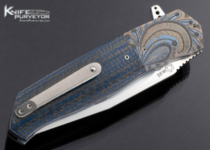 Andre-Thorburn-Custom-Knife-L36-M-Engraved-Zirconium-Bolster-and-Blue-Carbon-Fiber-Linerlock-Flipper-16596