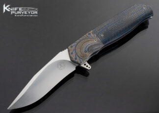 Andre-Thorburn-Custom-Knife-L36-M-Engraved-Zirconium-Bolster-and-Blue-Carbon-Fiber-Linerlock-Flipper-16596