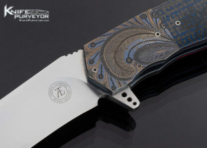 Andre-Thorburn-Custom-Knife-L36-M-Engraved-Zirconium-Bolster-and-Blue-Carbon-Fiber-Linerlock-Flipper-16596