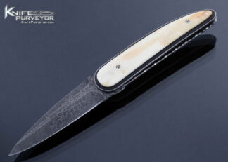 Corrie-Schoeman-Custom-Knife-Damascus-Mammoth-Ivory-Raindrop-Flipper-16604