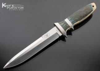 Bob Terzuola Custom Knife Fixed Blade Blue Mammoth Subhilt Fighter