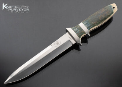 Bob Terzuola Custom Knife Fixed Blade Blue Mammoth Subhilt Fighter