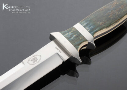 Bob Terzuola Custom Knife Fixed Blade Blue Mammoth Subhilt Fighter - Image 2