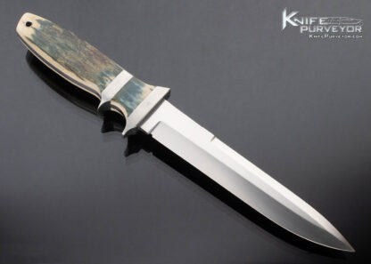 Bob Terzuola Custom Knife Fixed Blade Blue Mammoth Subhilt Fighter - Image 3