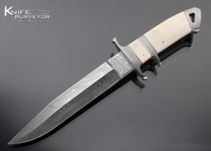 Dietmar Kressler Custom Knife Fixed Blade Bob Loveless Style Damascus and Mammoth Integral Subhilt Fighter 16615