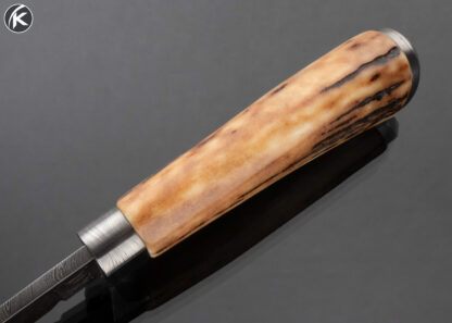 Kevin Cashen MS Custom Knife Sole Authorship Damascus Stag Hunter with Sheath - Image 4