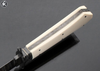 Mike Quesenberry J.S. Custom Knife Sole Authorship Damascus and Mammoth Dagger - Image 5