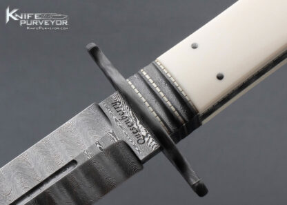 Mike Quesenberry J.S. Custom Knife Sole Authorship Damascus and Mammoth Dagger - Image 2