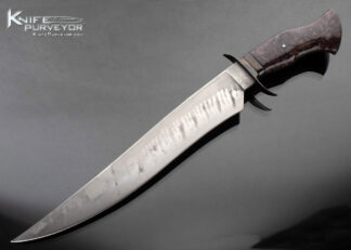 Paul di Stefano Custom Knife Forged S-Guard Fighter with Dyed Burlwood 16627