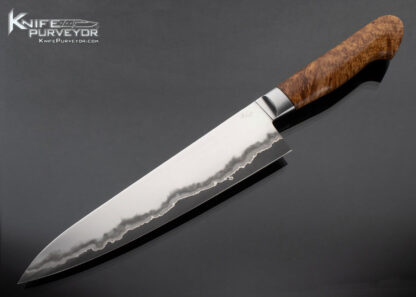 Bill Burke MS Custom Knife San Mai and Maple Burl Chef Knife 16629