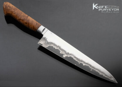 Bill Burke MS Custom Knife San Mai and Maple Burl Chef Knife - Image 3