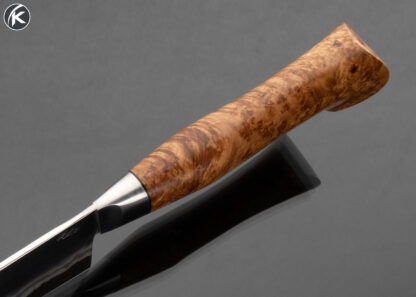 Bill Burke MS Custom Knife San Mai and Maple Burl Chef Knife - Image 4