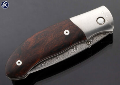GTF Prototype Desert Ironwood and Damascus Linerlock - Image 3