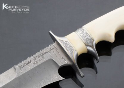Friedrick Schneider B. Dahl Custom Knife Fixed Blade Sole Authorship Damascus Sub-Hilt Fighter - Image 2