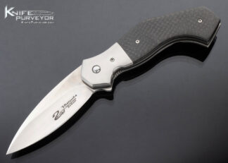 Scot Matsuoka Custom Knife Carbon Fiber Shadow Orange Peel Titanium Framelock Flipper 16681
