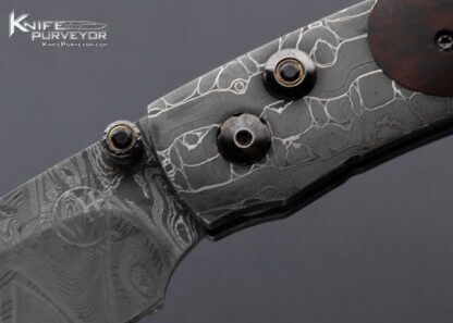 William Henry Custom Knife Damascus and Ironwood Button Lock - Image 2