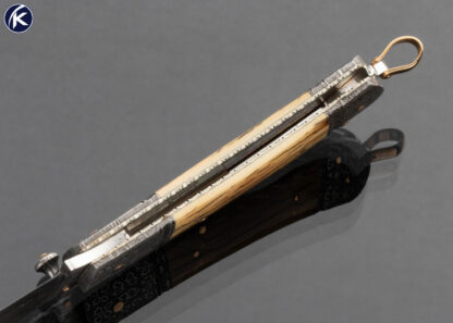 Kaj Embretsen Custom Knife Sole Authorship Damascus and Mammoth Lockback - Image 6
