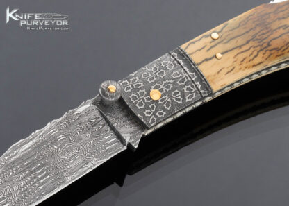 Kaj Embretsen Custom Knife Sole Authorship Damascus and Mammoth Lockback - Image 2