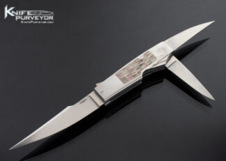 Emmanuel Esposito Custom Knife Fixed Blade and Double Blade Lockback Prototype with Black Lip Pearl Inlays made for the 2010 BAKC "Boston Art Knife Classic" 16784