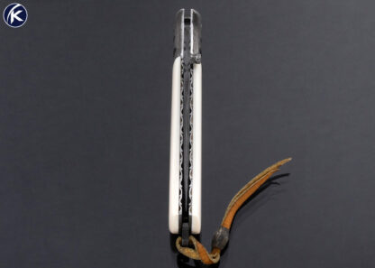 Wayne Valachovic Custom Knife Damascus and Mammoth Scales Tail Lock 16852