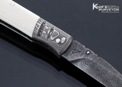 Wayne Valachovic Custom Knife Sole Authorship Damascus and Mammoth Bale Lock - Image 5