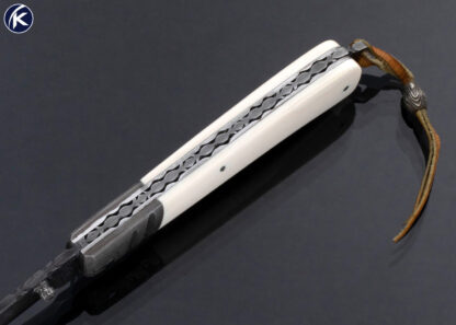 Wayne Valachovic Custom Knife Sole Authorship Damascus and Mammoth Bale Lock - Image 6