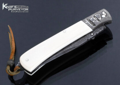 Wayne Valachovic Custom Knife Sole Authorship Damascus and Mammoth Bale Lock - Image 3