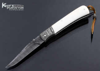 Wayne Valachovic Custom Knife Sole Authorship Damascus and Mammoth Bale Lock 16852