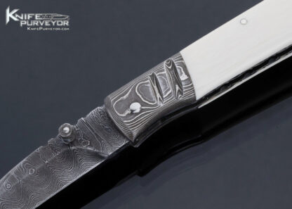 Wayne Valachovic Custom Knife Sole Authorship Damascus and Mammoth Bale Lock - Image 2