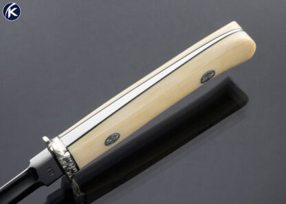 James Poplin Custom Knife Mammoth Boot Knife Engraved by Japanese master Shigetoshi Takeuchi - Image 6