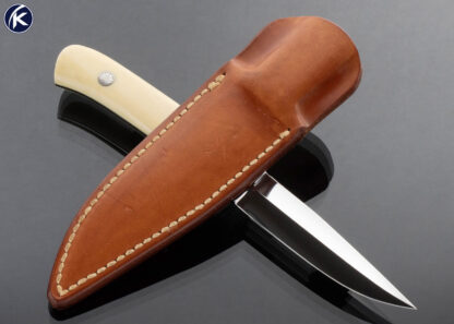 James Poplin Custom Knife Mammoth Boot Knife Engraved by Japanese master Shigetoshi Takeuchi - Image 5