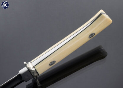 James Poplin Custom Knife Mammoth Boot Knife Engraved by Japanese master Shigetoshi Takeuchi 16727