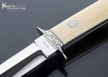 James Poplin Custom Knife Mammoth Boot Knife Engraved by Japanese master Shigetoshi Takeuchi - Image 2