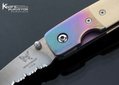 Benchmade Mel Pardue Design Anodized Titanium Bolsters and Paper Micarta Linerlock - Image 2