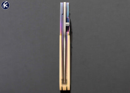 Benchmade Mel Pardue Design Custom Knife Anodized Titanium Bolsters and Paper Micarta Linerlock 16717