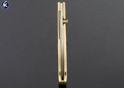 Jim Sornberger Custom Knife Sole Authorship Engraved 14Kt Gold and Gold Quartz San Francisco California Gold Rush Linerlock 16642