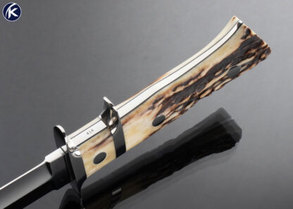 George Herron Custom Knife Stag Subhilt Fighter - Image 6