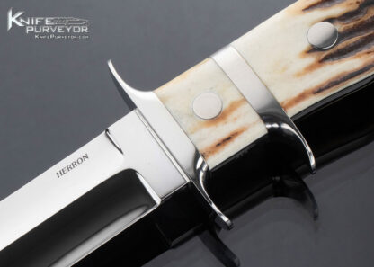 George Herron Custom Knife Stag Subhilt Fighter - Image 2