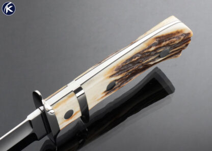 George Herron Custom Knife Stag Subhilt Fighter - Image 5