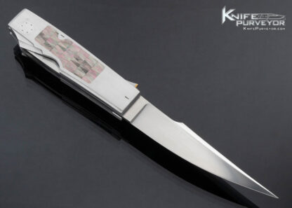 Emmanuel Esposito Custom Knife Fixed Blade and Double Blade Lockback Prototype with Black Lip Pearl Inlays - Image 5