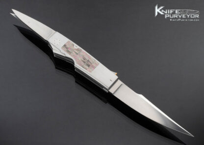 Emmanuel Esposito Custom Knife Fixed Blade and Double Blade Lockback Prototype with Black Lip Pearl Inlays - Image 4