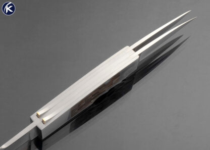Emmanuel Esposito Custom Knife Fixed Blade and Double Blade Lockback Prototype with Black Lip Pearl Inlays - Image 6