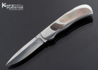 Warren Osborne Custom Knife Black Lip Tahitian Pearl Lockback Folder #015 16649
