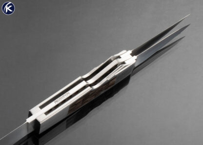 Emmanuel Esposito Custom Knife Fixed Blade and Double Blade Lockback Prototype with Black Lip Pearl Inlays - Image 7