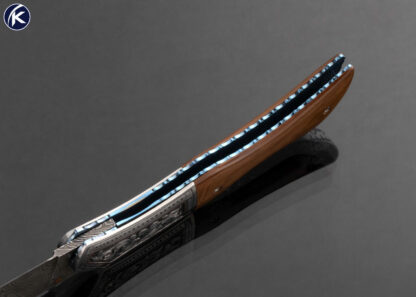 Jody Muller Custom Knife Sole Authorship Damascus and Engraved Linerlock - Image 6