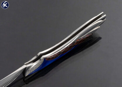 Elizabeth Loerchner Custom Knife Fluted Stippled and Cloisonne Lockback 16847