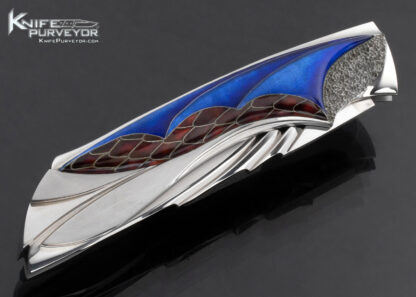 Elizabeth Loerchner Custom Knife Fluted Stippled and Cloisonne Lockback - Image 3