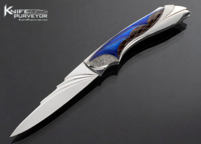 Elizabeth Loerchner Custom Knife Fluted Stippled and Cloisonne Lockback 16847
